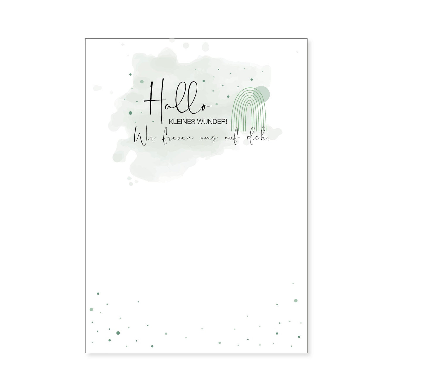 Wunschkarten Babyparty A4 "Hallo Wunder"