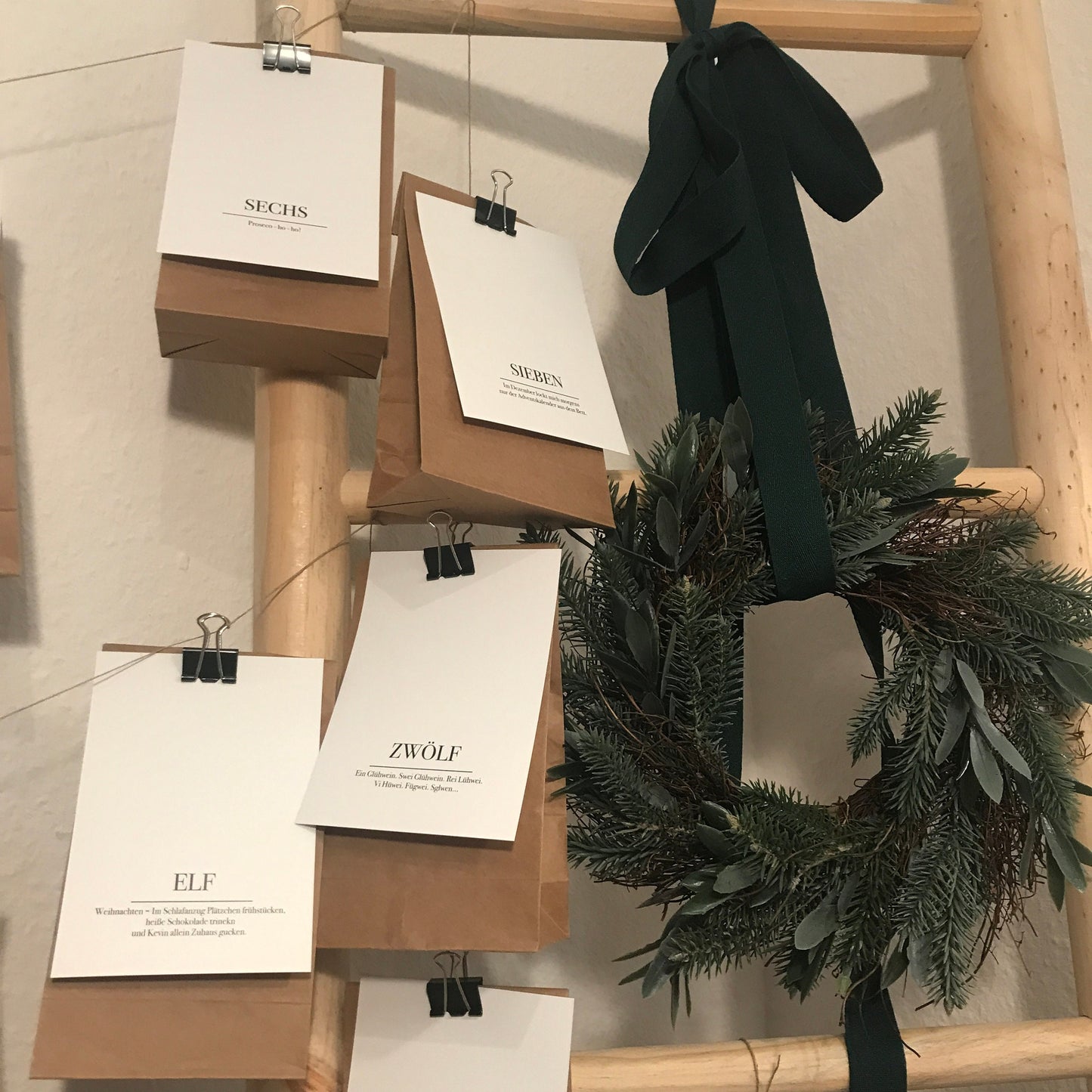 Adventskalender Karten Sprüche weiß