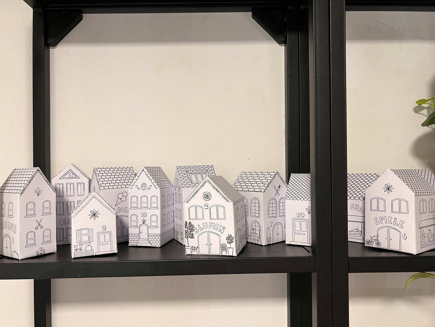 Adventskalender Häuschen Bastelset Dorf - zum Ausmalen