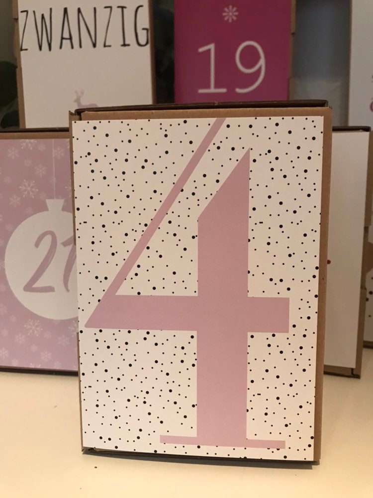 Adventskalender Karten rosa