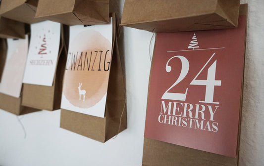 Adventskalender Karten Korallfarben