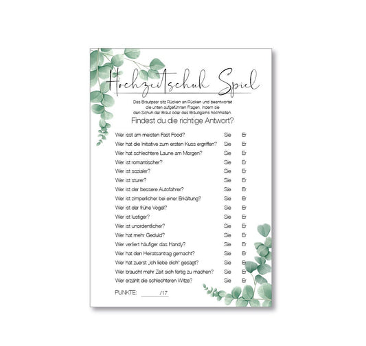 Hochzeitsschuh-Spiel als PDF Download