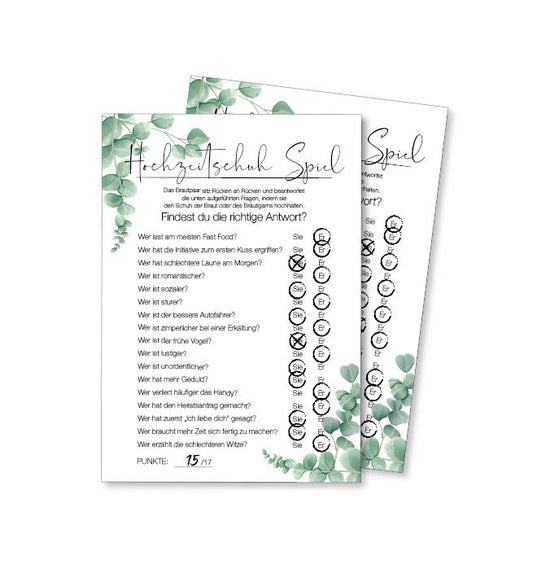 Hochzeitsschuh-Spiel als PDF Download