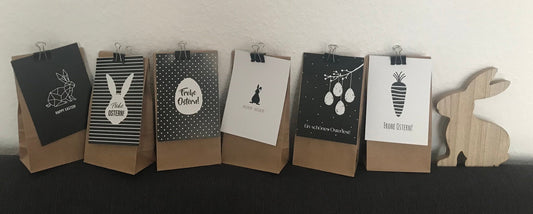 Osterkarten schwarz-weiß 6er Set modern