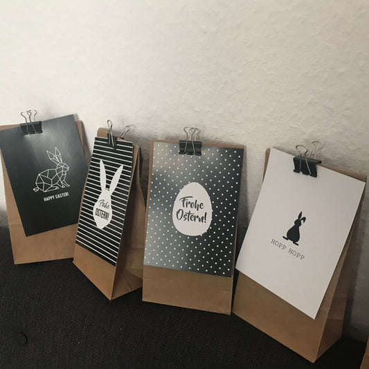 Osterkarten schwarz-weiß 6er Set modern