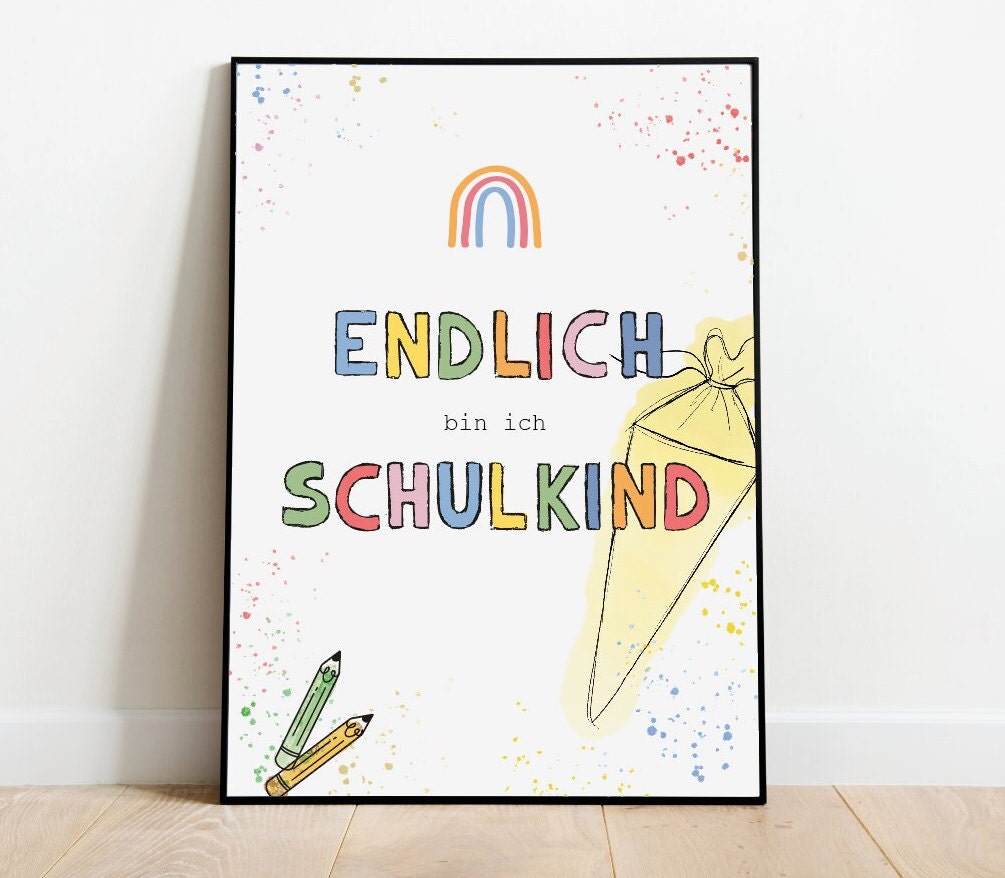 Plakat Einschulung und Alphabet - Einzeln oder im 2er-Set