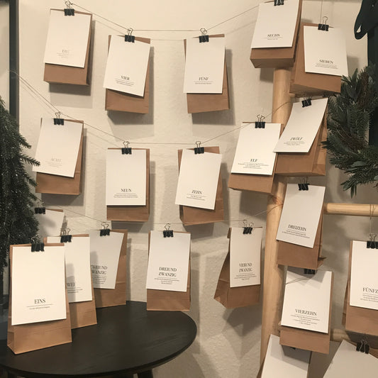 Adventskalender Karten Sprüche weiß