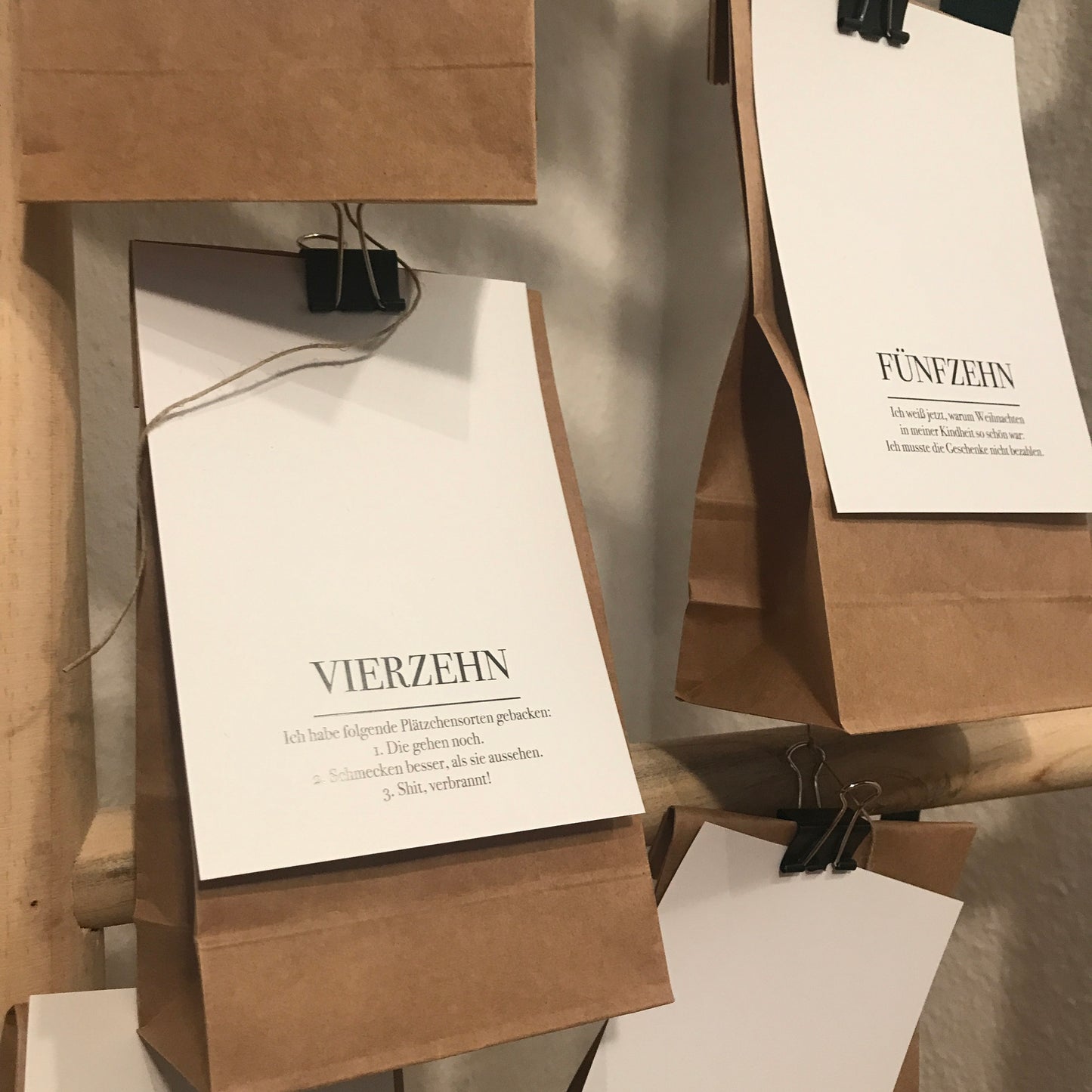 Adventskalender Karten Sprüche weiß