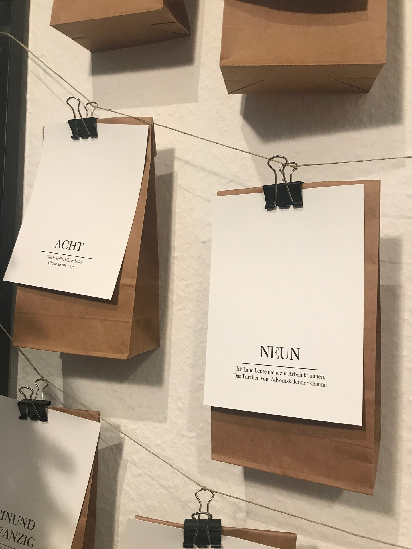 Adventskalender Karten Sprüche weiß