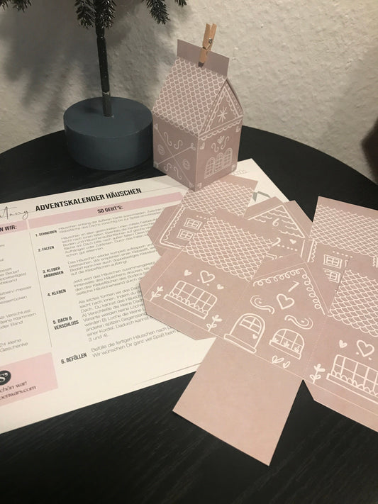 Adventskalender Häuschen Bastelset Lebkuchen