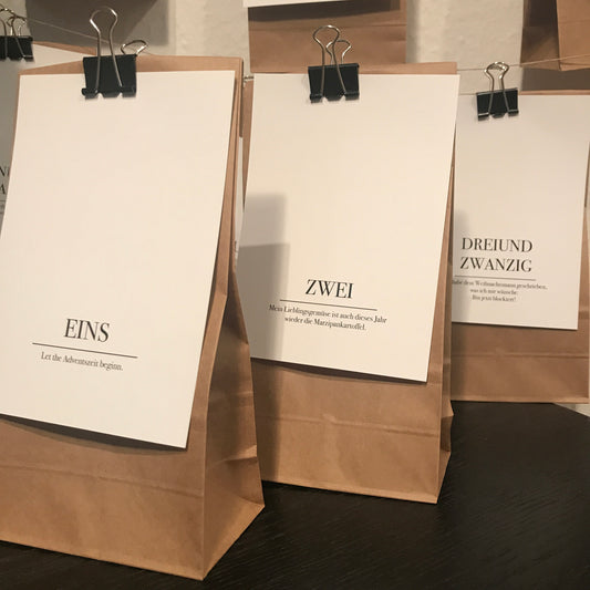 Adventskalender Karten Sprüche weiß