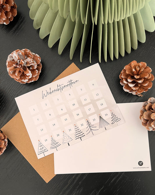 Adventskalender Postkarte zum Ankreuzen