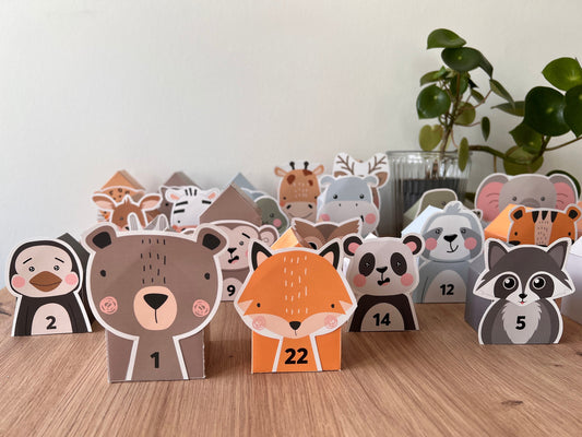 Adventskalender Häuschen Bastelset Tiere DIY